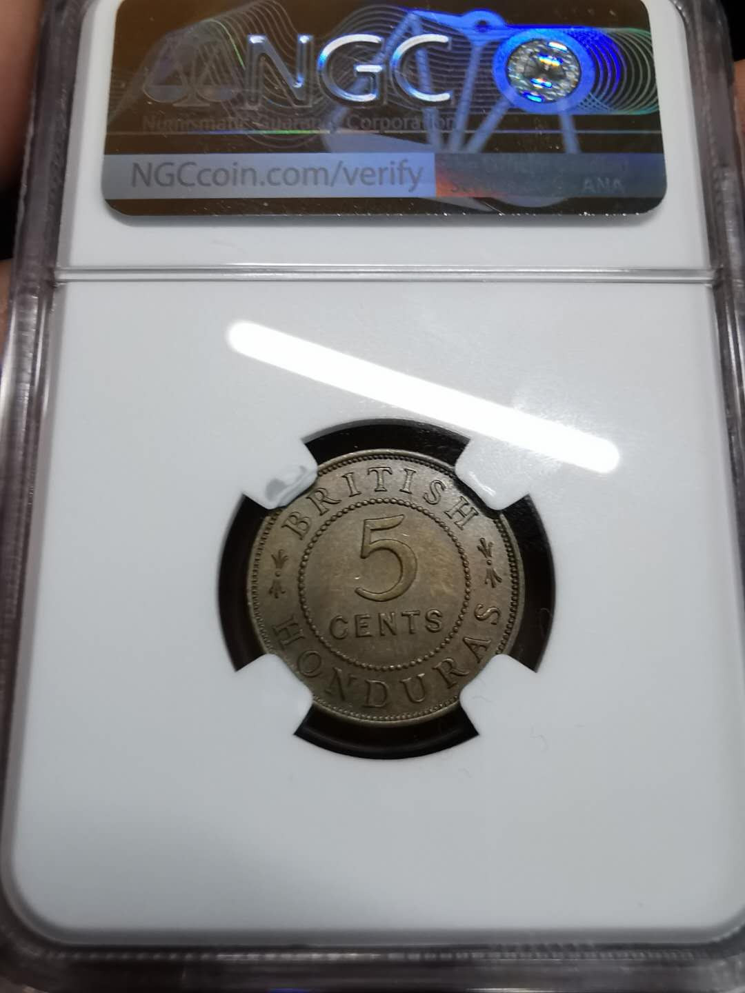 凡希社世界钱币微拍第一百期 1936英属洪都拉斯乔五5分NGC-MS62稀少！