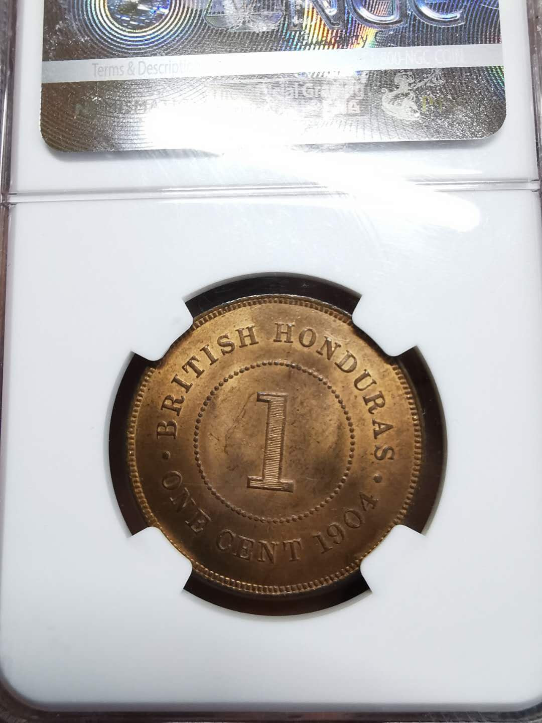 凡希社世界钱币微拍第一百期 1904英属洪都拉斯1分NGC-MS64