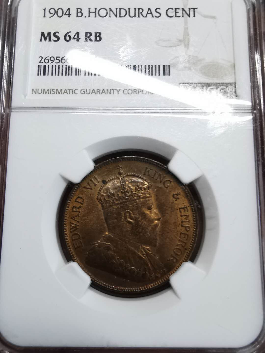 凡希社世界钱币微拍第一百期 1904英属洪都拉斯1分NGC-MS64