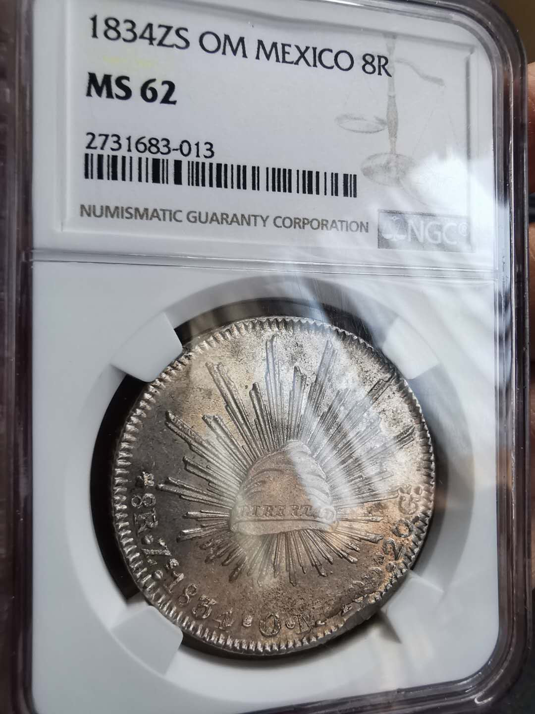 凡希社世界钱币微拍第一百期 1834ZS墨西哥鹰洋NGC-MS62