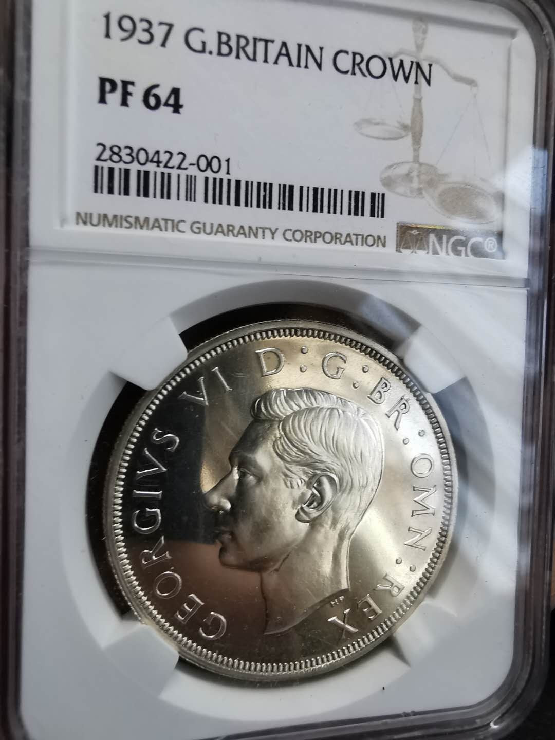 凡希社世界钱币微拍第一百期 1937英国乔六精铸克朗大银NGC-PF64