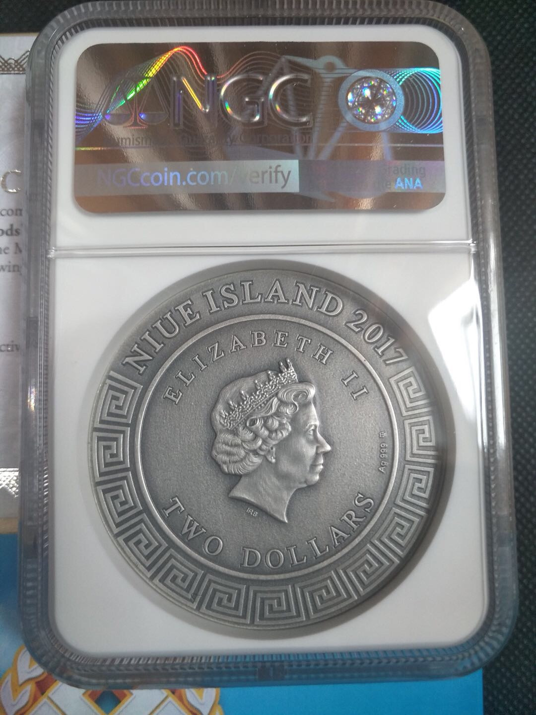 【币观天下】第八十八期钱币拍卖 【纽埃】2016年高浮雕众神系列首枚-战神【ngc70】