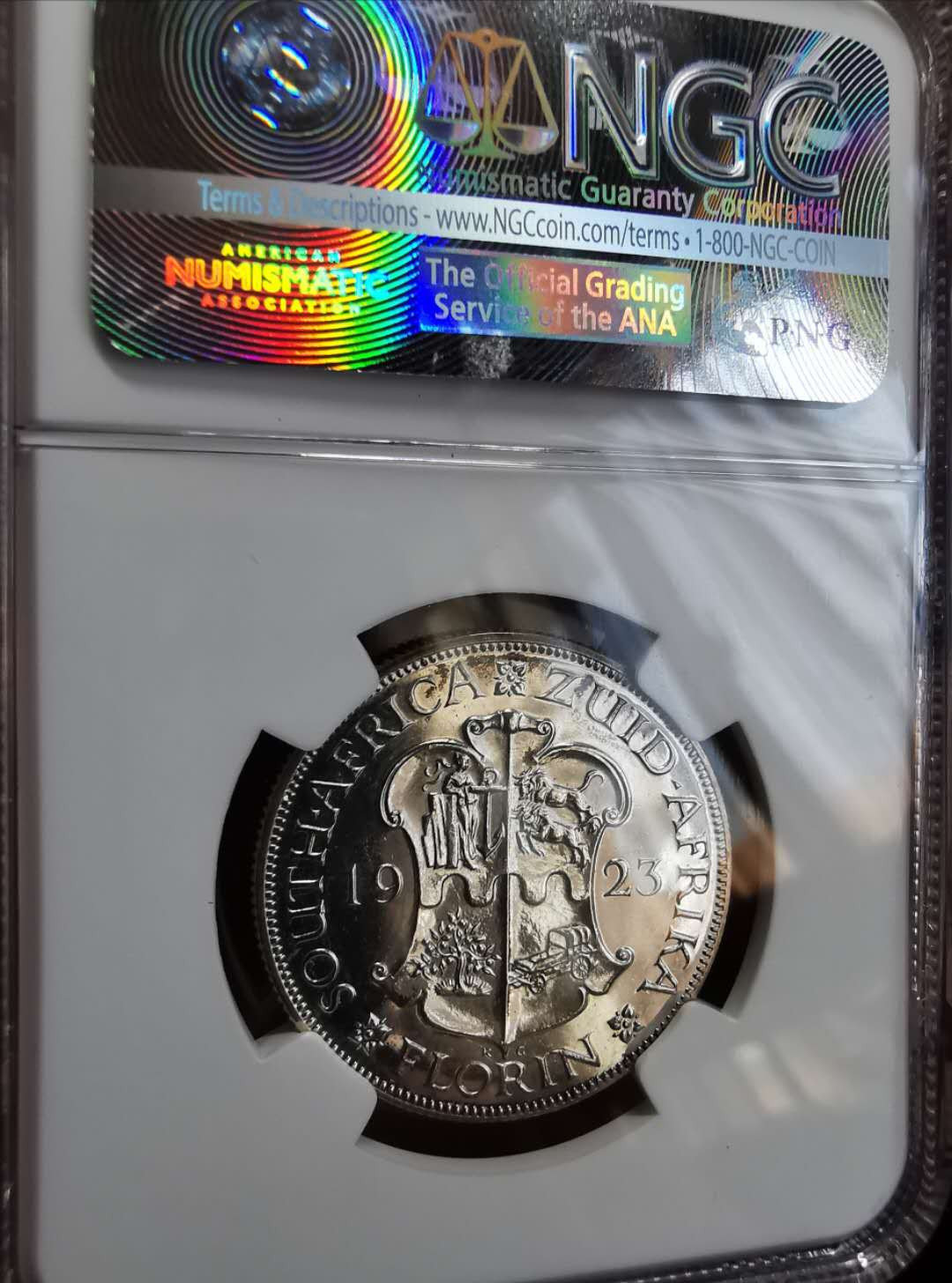 凡希社世界钱币微拍第一百期 1924南非联邦乔五2先令NGC-PF61