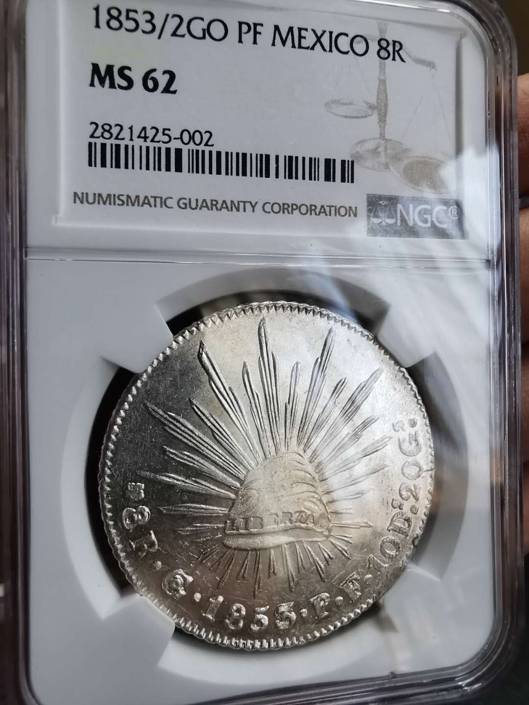 凡希社世界钱币微拍第一百期 1853/2GO墨西哥鹰洋NGC-MS62