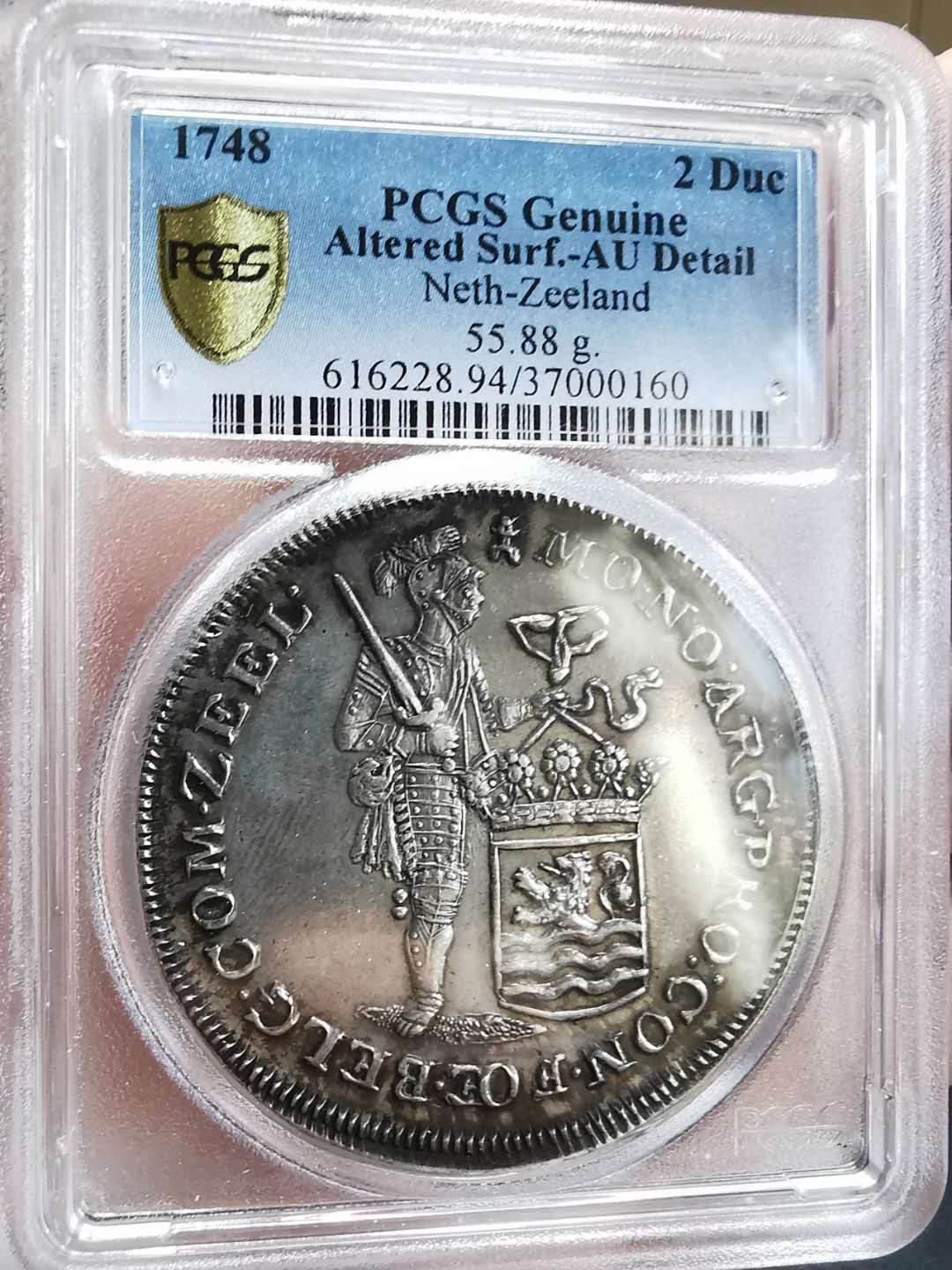 凡希社世界钱币微拍第一百期 稀！1748荷兰联省共和国泽兰加厚2杜卡特大银PCGS-AUD稀有品种！