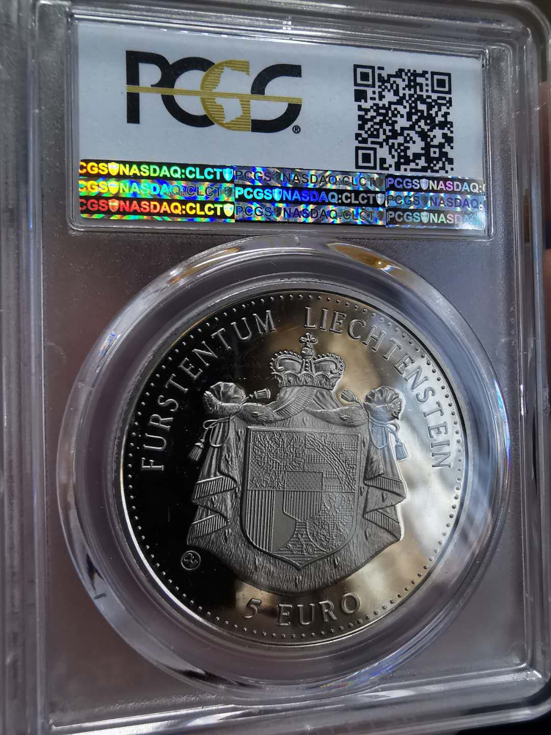 凡希社世界钱币微拍第一百期 1998列支敦士登关税同盟5欧罗PCGS-PF66DCAM