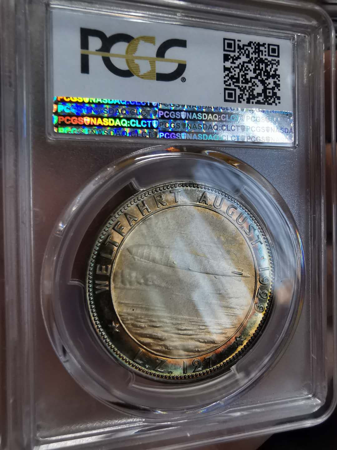 凡希社世界钱币微拍第一百期 1929德国齐柏林飞艇纪念银章PCGS-SP64