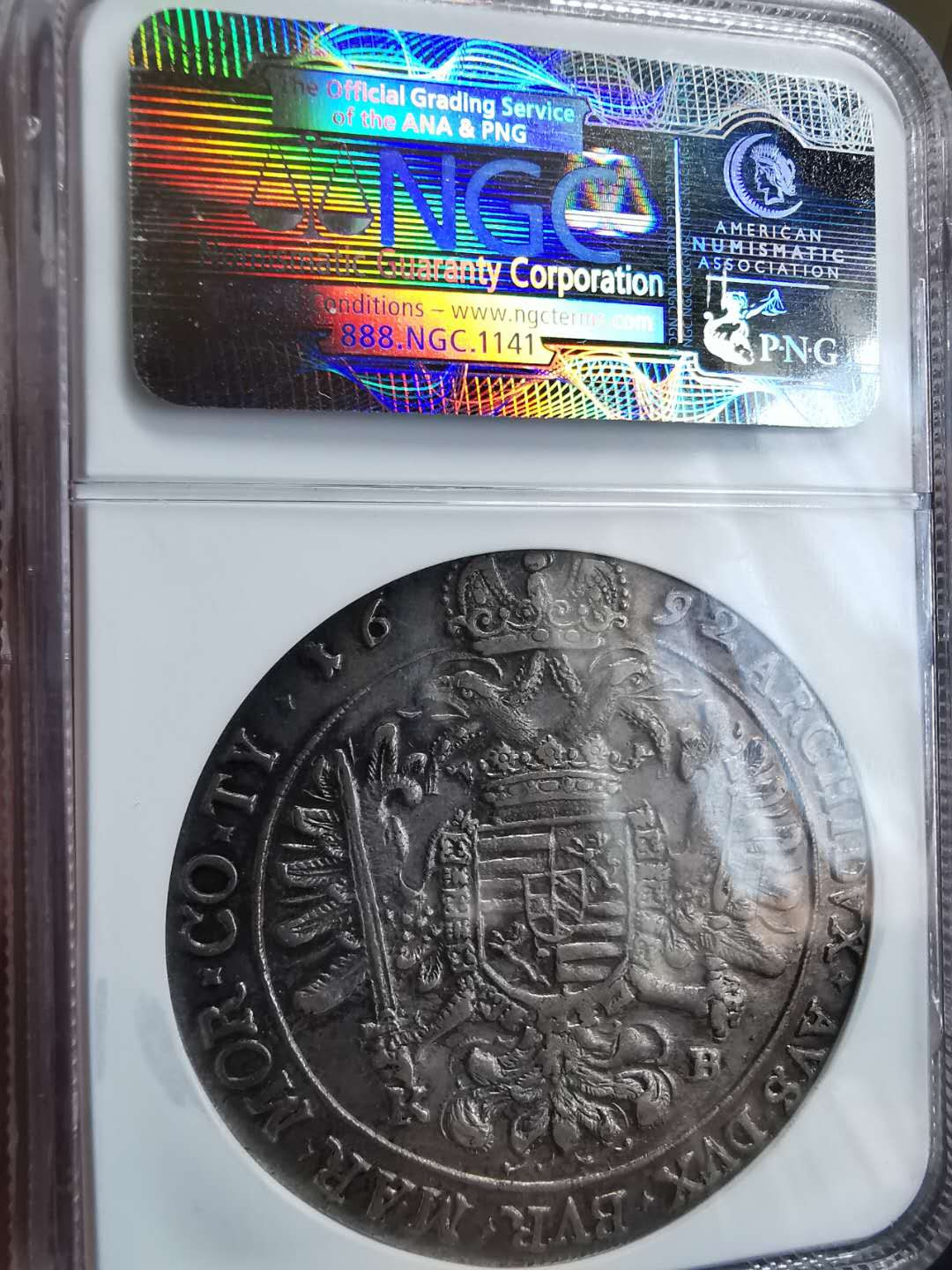 凡希社世界钱币微拍第一百期 1692匈牙利利奥波德一世泰勒大银NGC-AUD