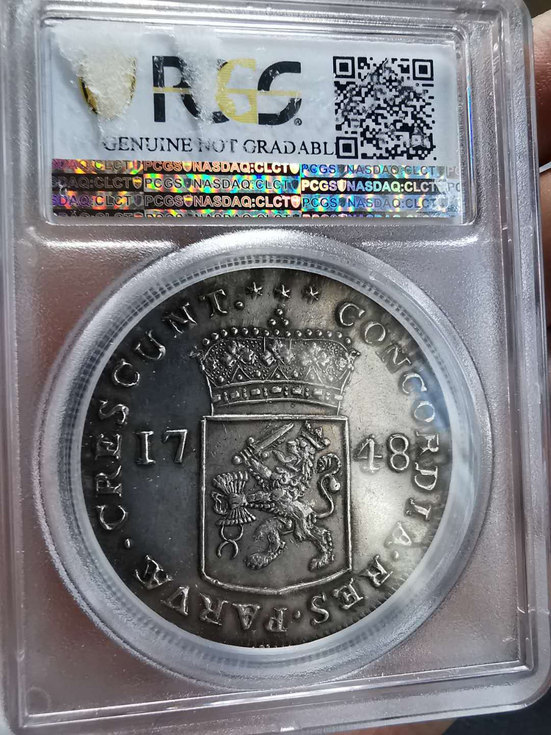 凡希社世界钱币微拍第一百期 稀！1748荷兰联省共和国泽兰加厚2杜卡特大银PCGS-AUD稀有品种！