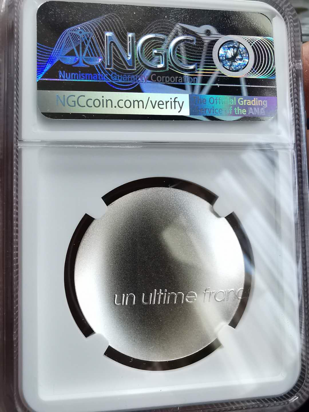 凡希社世界钱币微拍第一百期 2001法国最后的法郎波浪形银币NGC-MS69