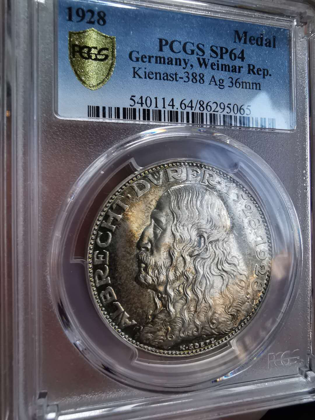 凡希社世界钱币微拍第一百期 1928德国丢勒纪念银章PCGS-SP64五彩！