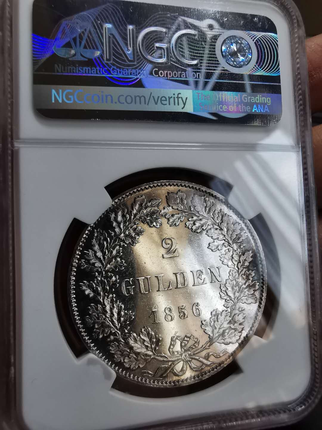 凡希社世界钱币微拍第一百期 1856法兰克福2盾NGC-UNCD