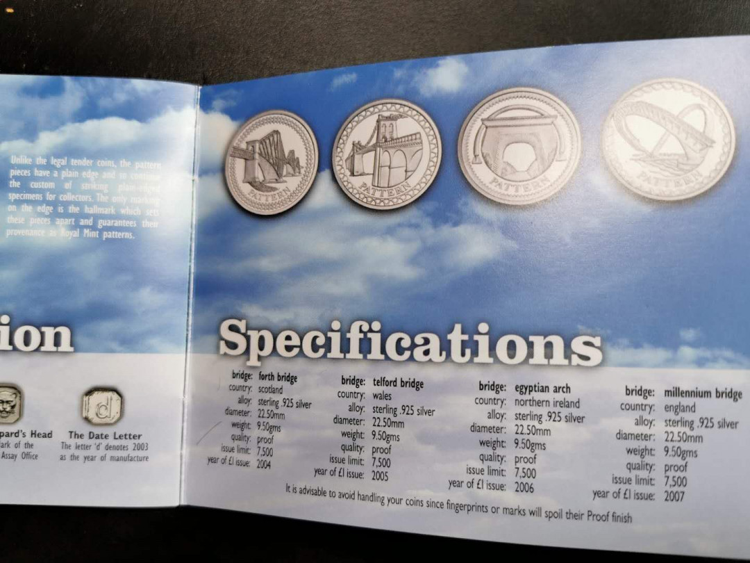 凡希社世界钱币微拍第一百期 2004-07英国桥银样币四枚原盒证书