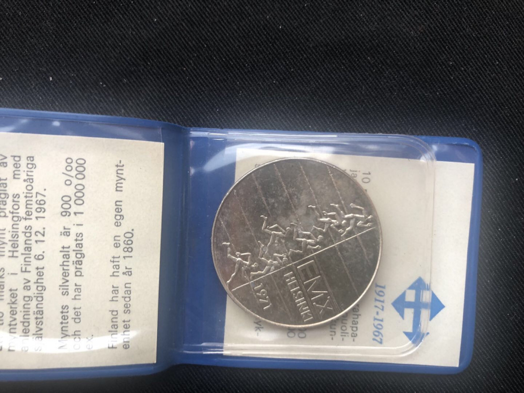 【随心拍&GetCoins】现代金银币拍卖第三十八期 【芬兰】1971年芬兰欧洲田径运动会10马克24.2克纪念银币