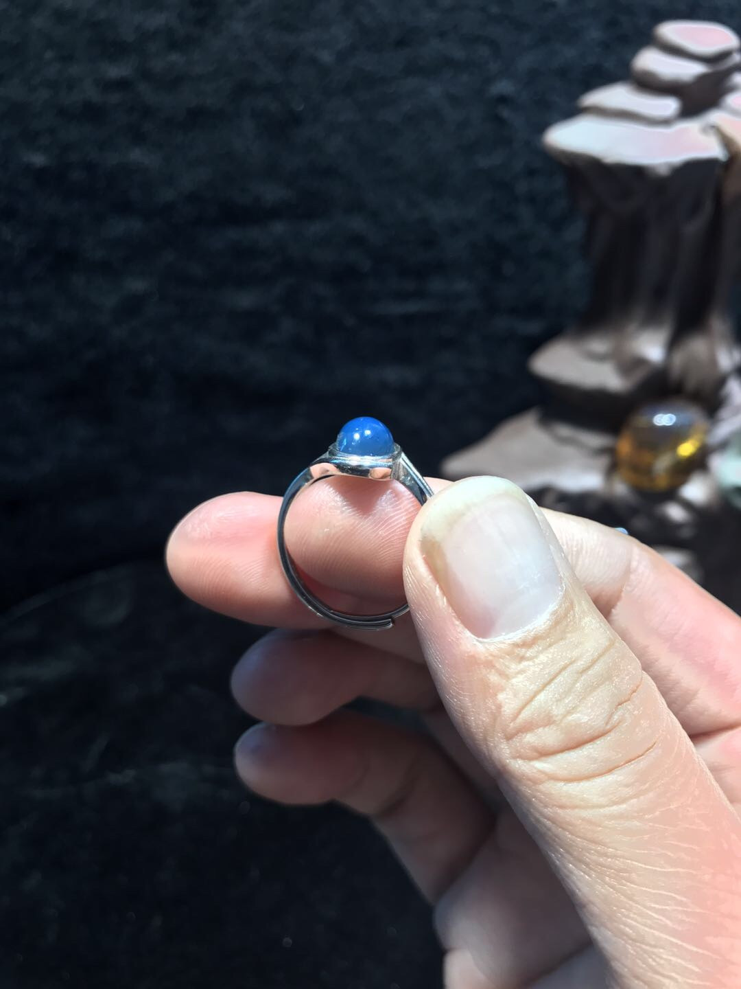 多米尼加琥珀专场 多米尼加蓝珀戒指💍（女款）