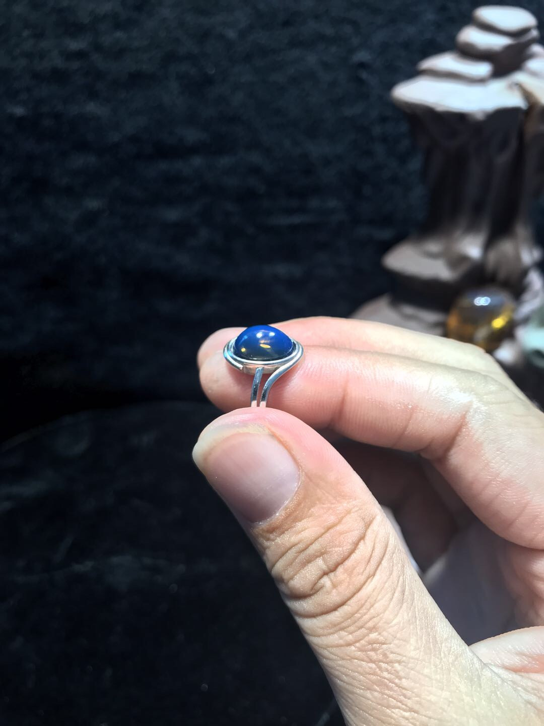 多米尼加琥珀专场 多米尼加蓝珀戒指💍（女款）