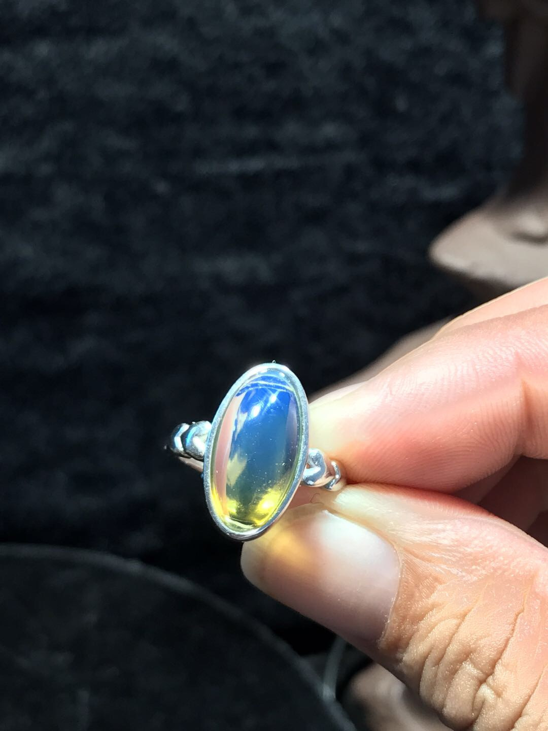 多米尼加琥珀专场 多米尼加蓝珀戒指💍