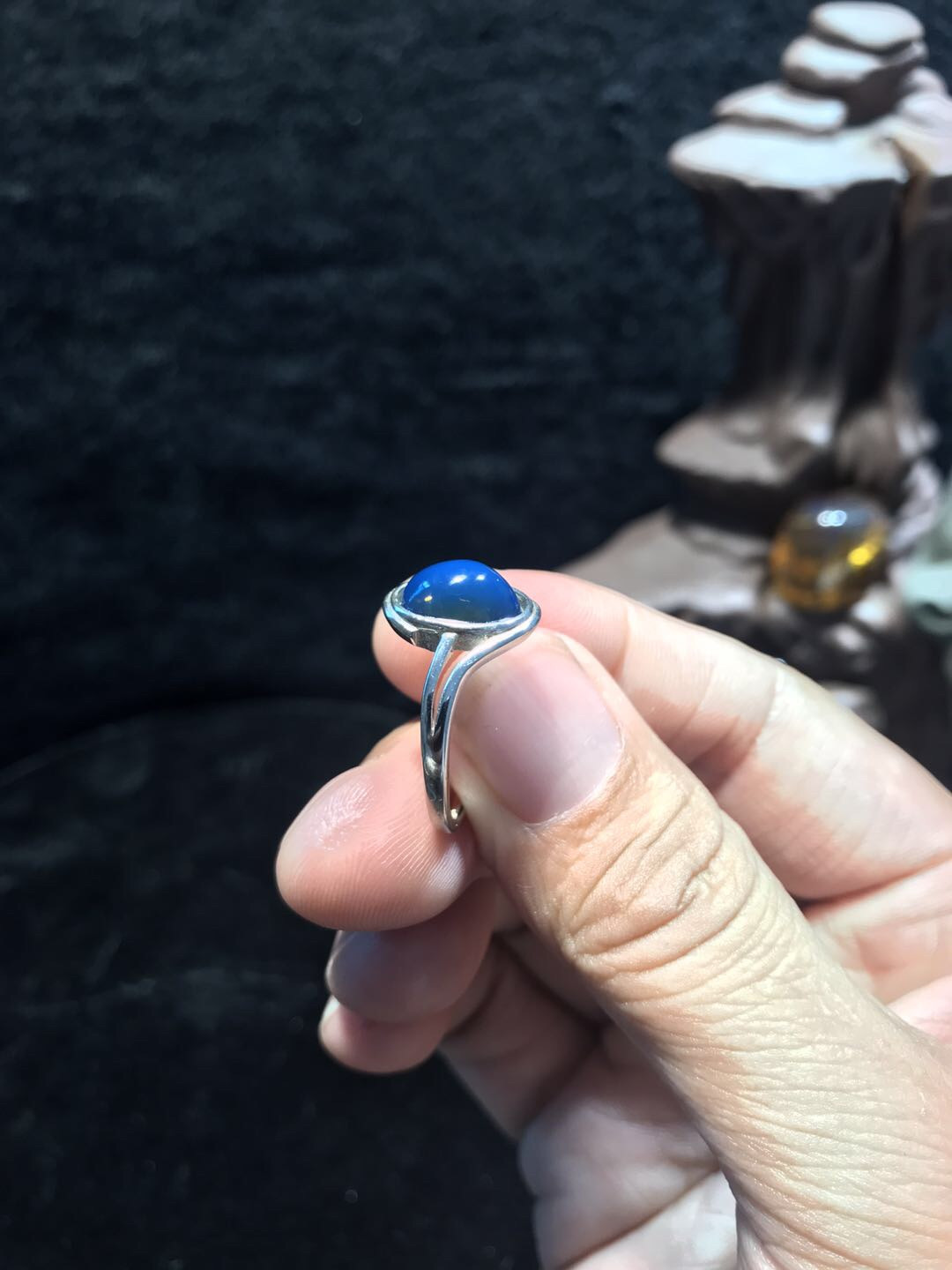 多米尼加琥珀专场 多米尼加蓝珀戒指💍（女款）