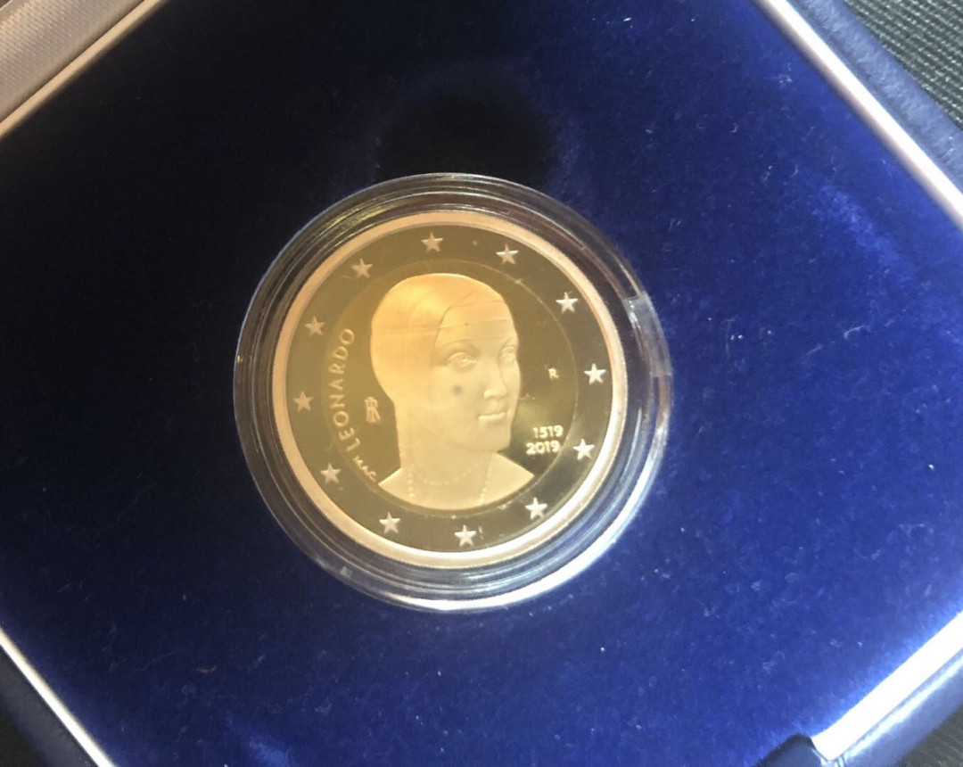 【随心拍&GetCoins】现代金银币拍卖第三十八期 【意大利】达芬奇2欧元精致币【盒证齐全】
