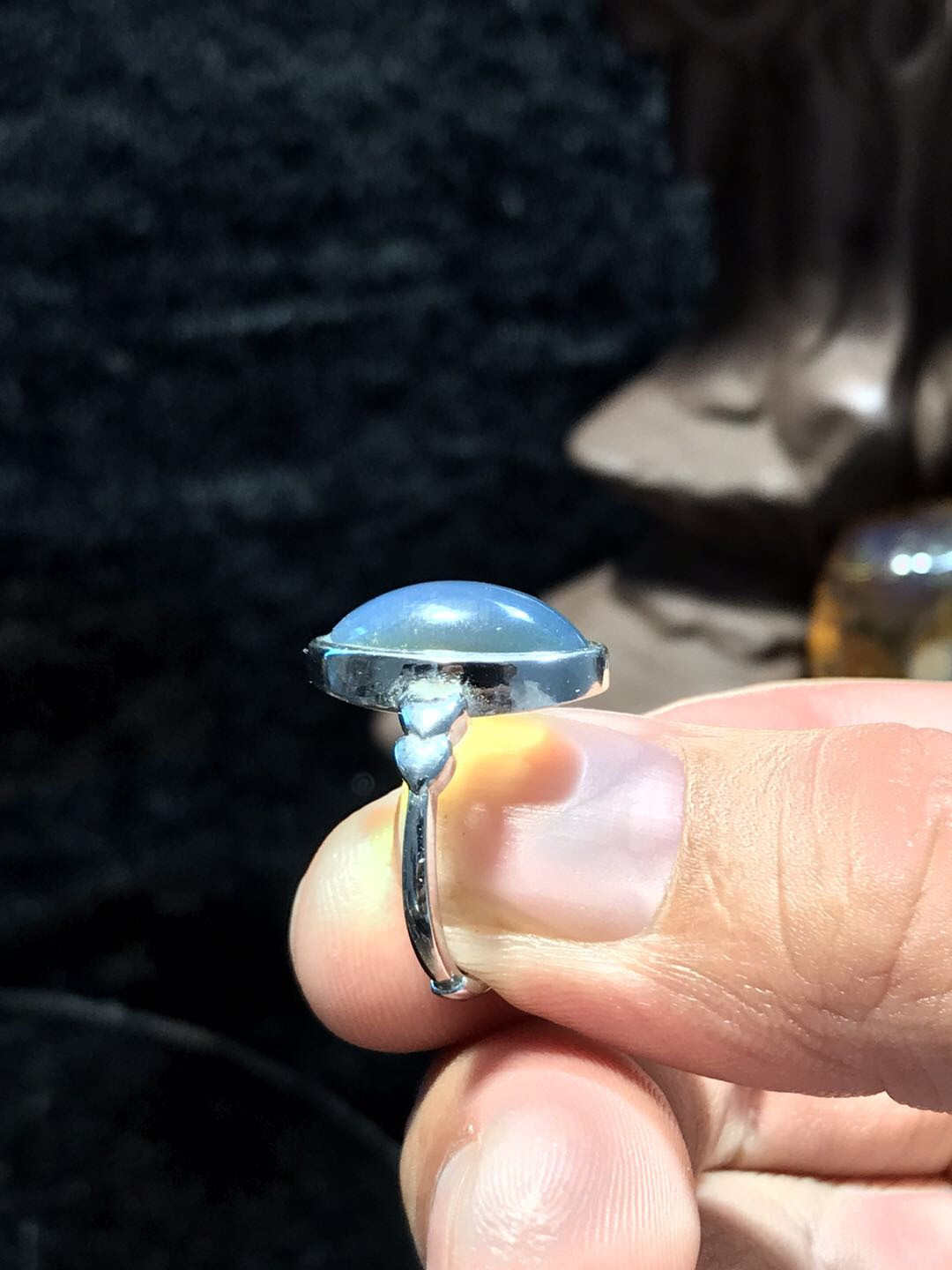 多米尼加琥珀专场 多米尼加蓝珀戒指💍