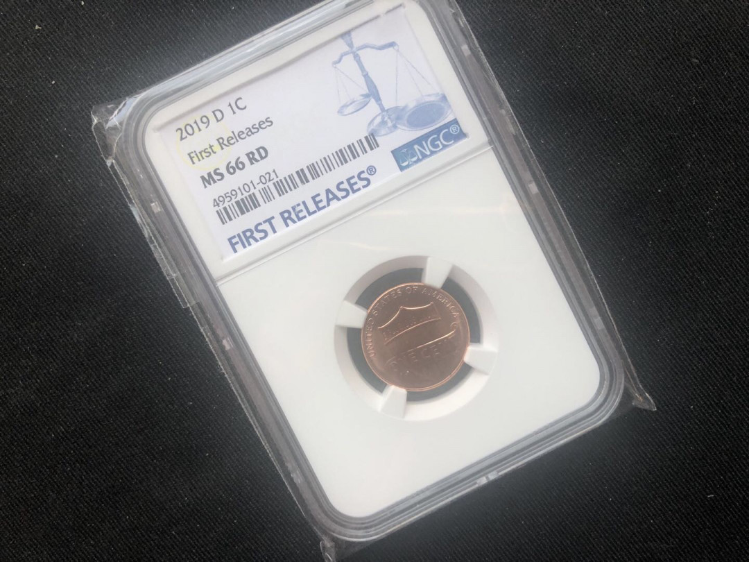 【随心拍&GetCoins】现代金银币拍卖第三十八期 【美国】2019年1美分蓝标ngc66