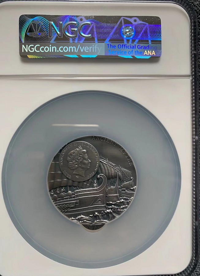 【随心拍&GetCoins】现代金银币拍卖第三十八期 NGC 69（最高分）纽埃2016年古代神话系列第一枚——特洛伊木马高浮雕仿古币