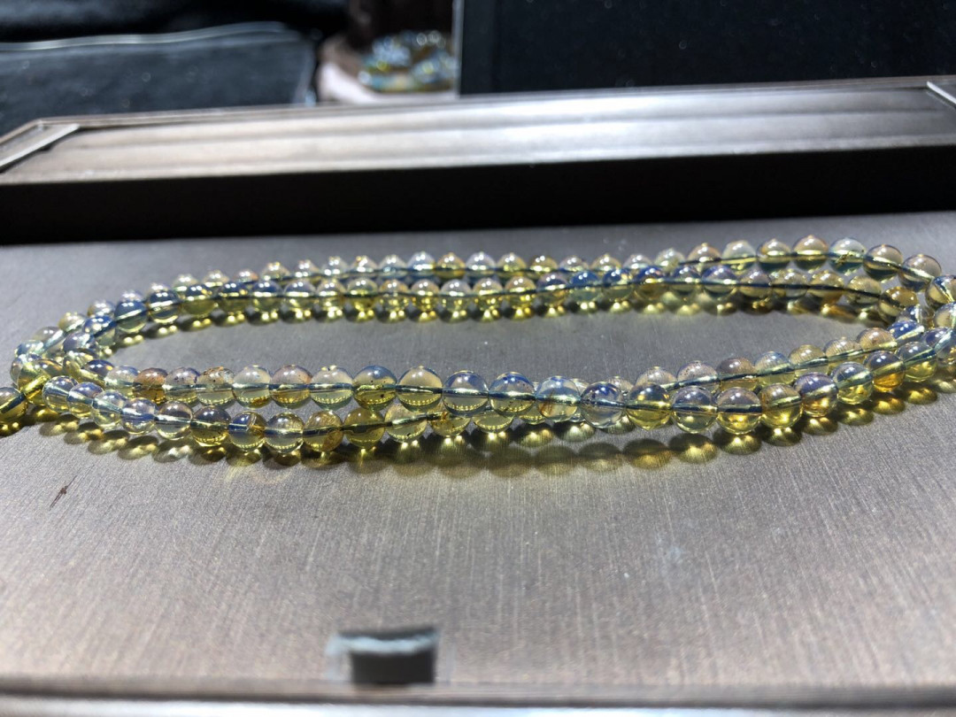 多米尼加琥珀、缅甸天然琥珀拼拍专场 多米尼加天然蓝珀108串珠