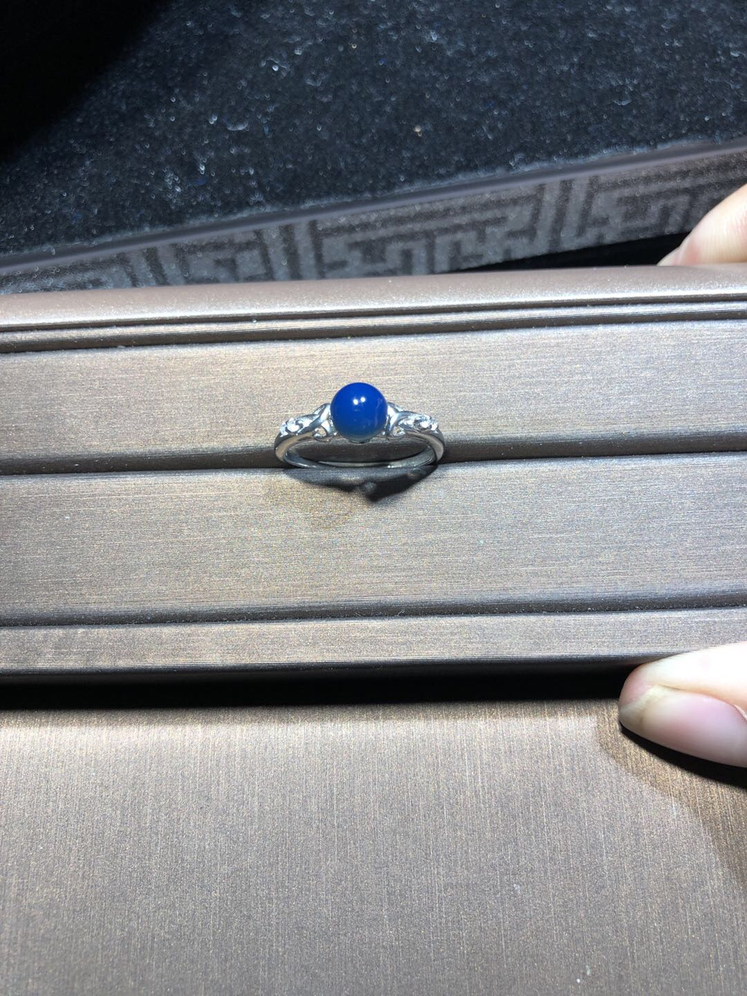 多米尼加琥珀、缅甸天然琥珀拼拍专场 多米尼加天然蓝珀戒指女款