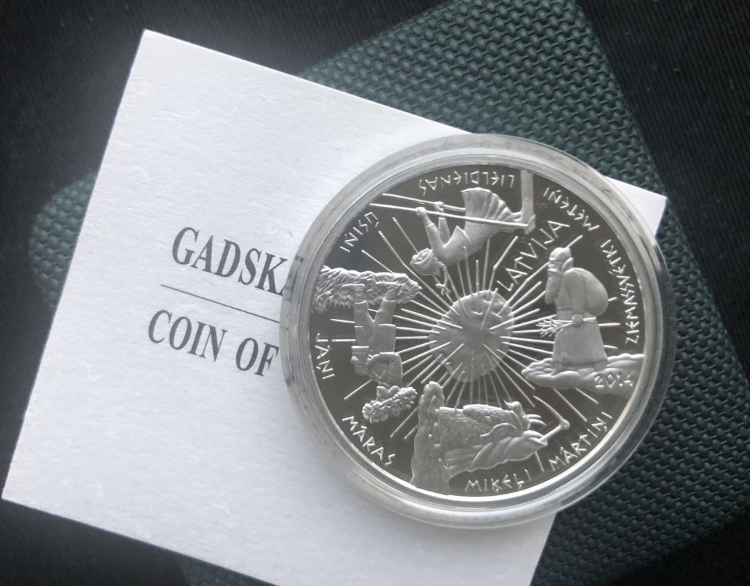 【币观天下】第八十九期钱币拍卖 【拉脱维亚】2014年5欧银币-四季