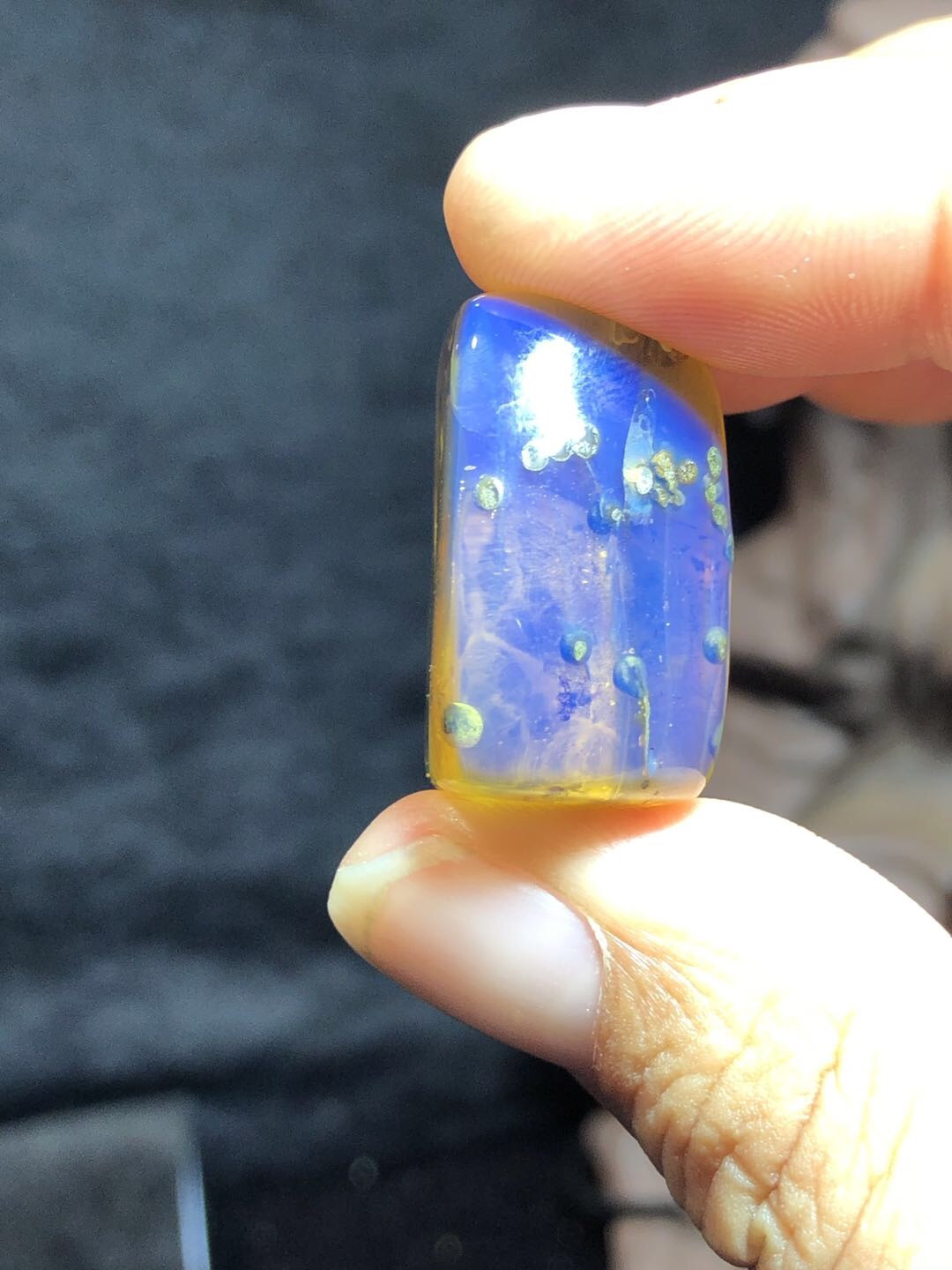 缅甸精品琥珀专场 收藏级精品虫珀！缅甸高白蓝风景虫珀