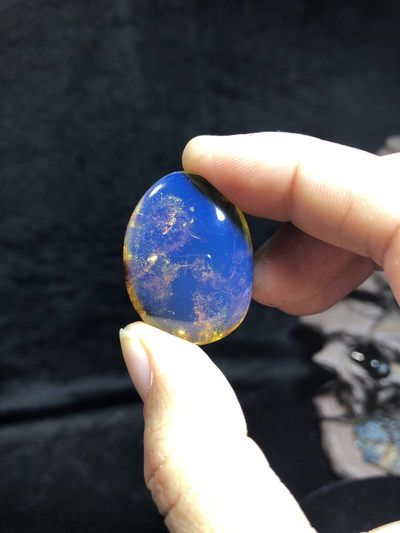 缅甸精品琥珀专场 - 缅甸高白蓝风景植物珀