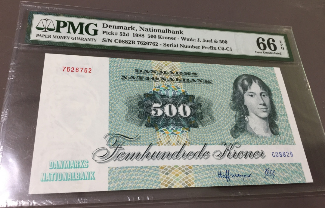 【收藏联盟】第108期拍卖——百年孤独  丹麦 1988年 500克朗 大蜥蜴 PMG66EPQ