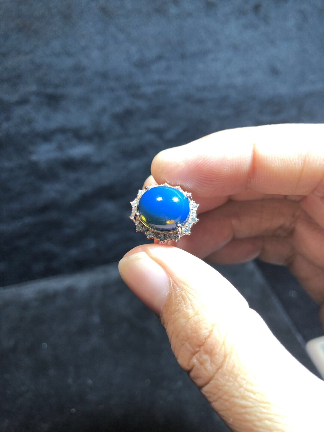 多米尼加蓝珀专场 多米尼加蓝珀戒指💍女款