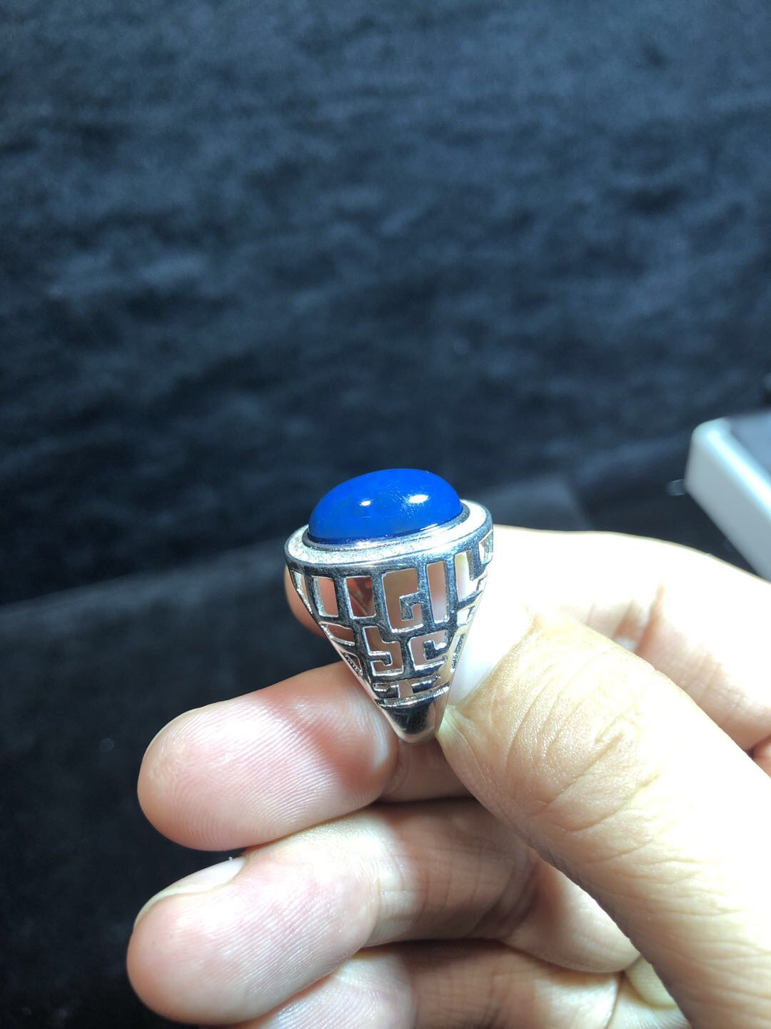 多米尼加蓝珀专场 多米尼加蓝珀戒指💍男款豪华镶嵌款