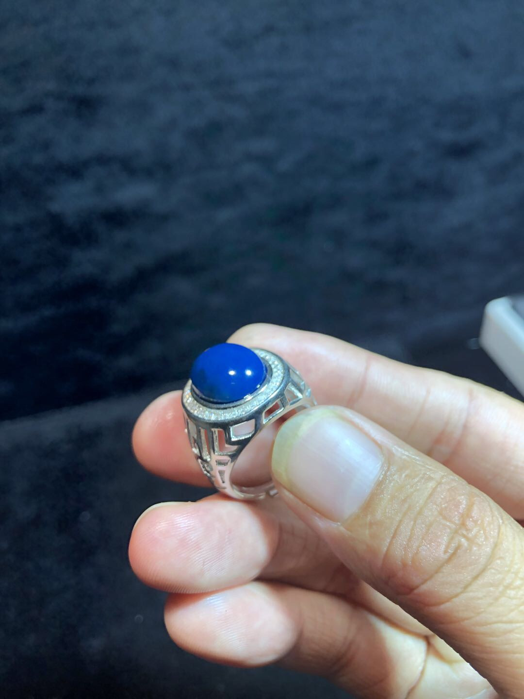 多米尼加蓝珀专场 多米尼加蓝珀戒指💍男款豪华镶嵌款