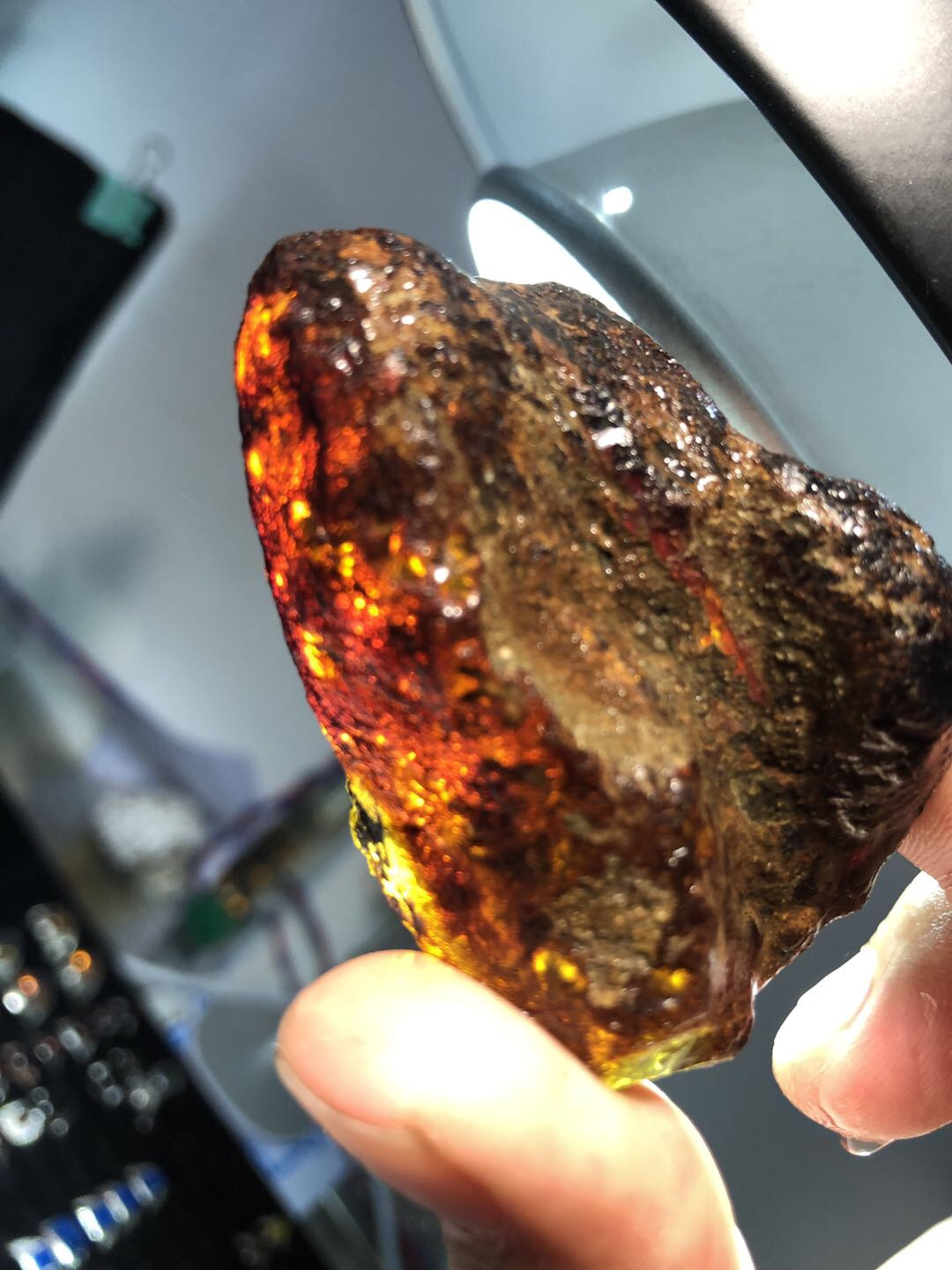 多米尼加蓝珀专场 多米尼加蓝珀红皮原石料