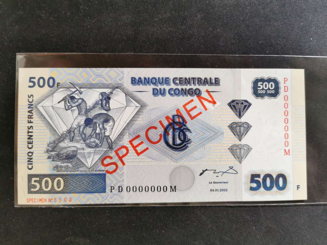 【鲸贝乐淘】千字文·第“始制文字”号拍卖 【刚果】500元票样样币，全新全品UNC