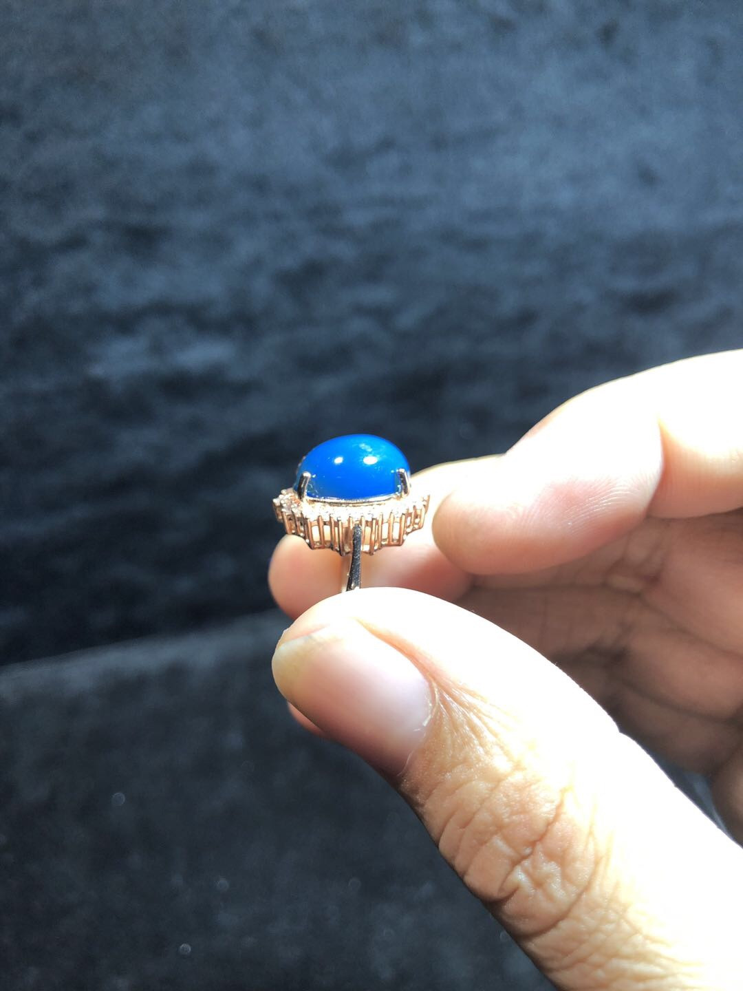 多米尼加蓝珀专场 多米尼加蓝珀戒指💍女款