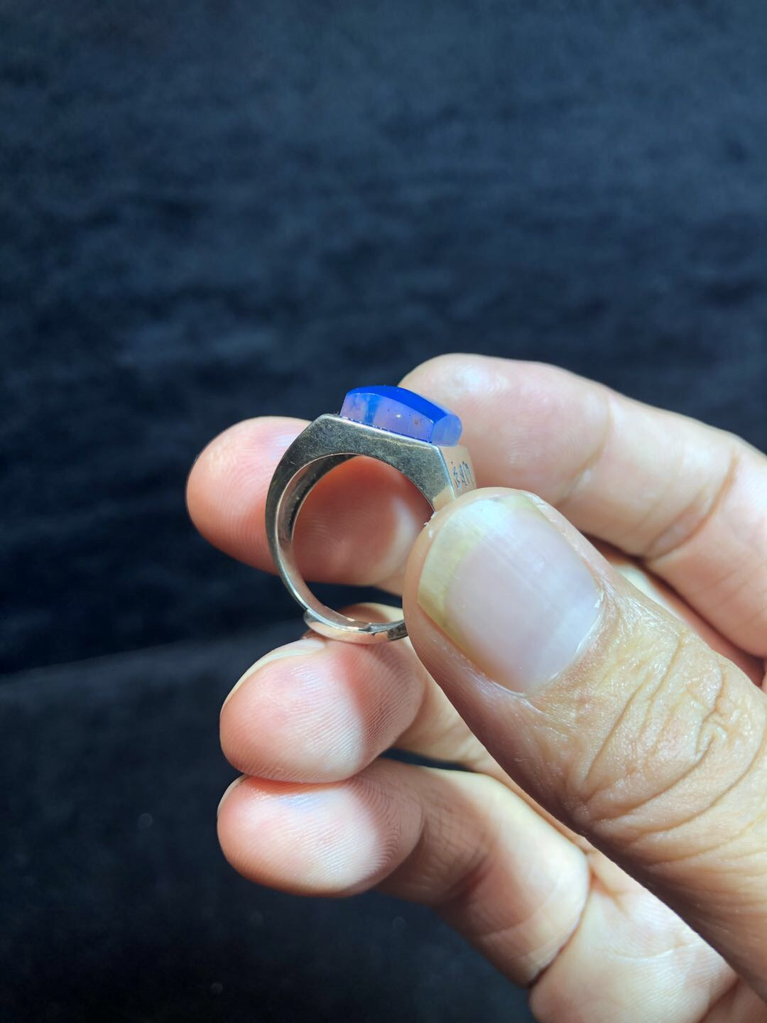 多米尼加蓝珀专场 多米尼加蓝珀戒指💍男款