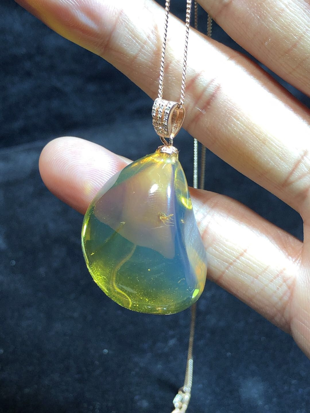 多米尼加蓝珀专场 多米尼加虫珀随形吊坠