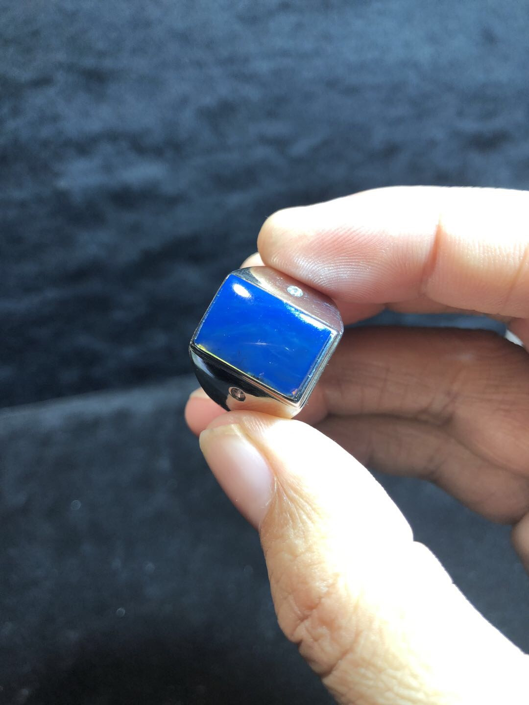 多米尼加蓝珀专场 多米尼加蓝珀戒指💍男款