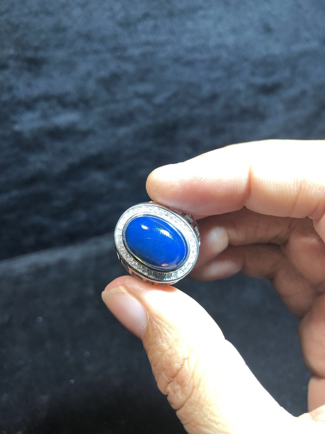 多米尼加蓝珀专场 多米尼加蓝珀戒指💍男款豪华镶嵌款