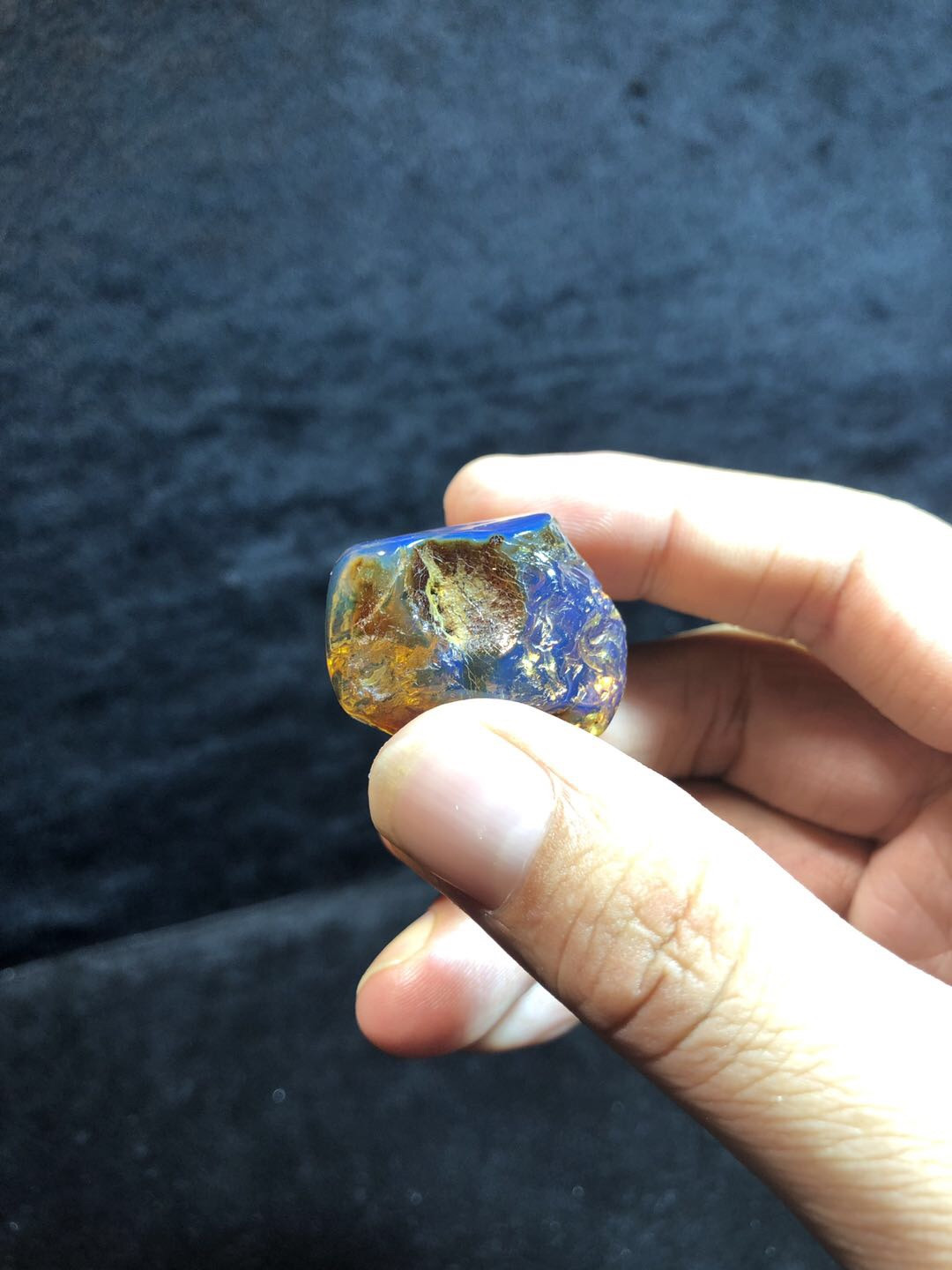 多米尼加蓝珀专场 多米尼加蓝珀植物珀随形吊坠