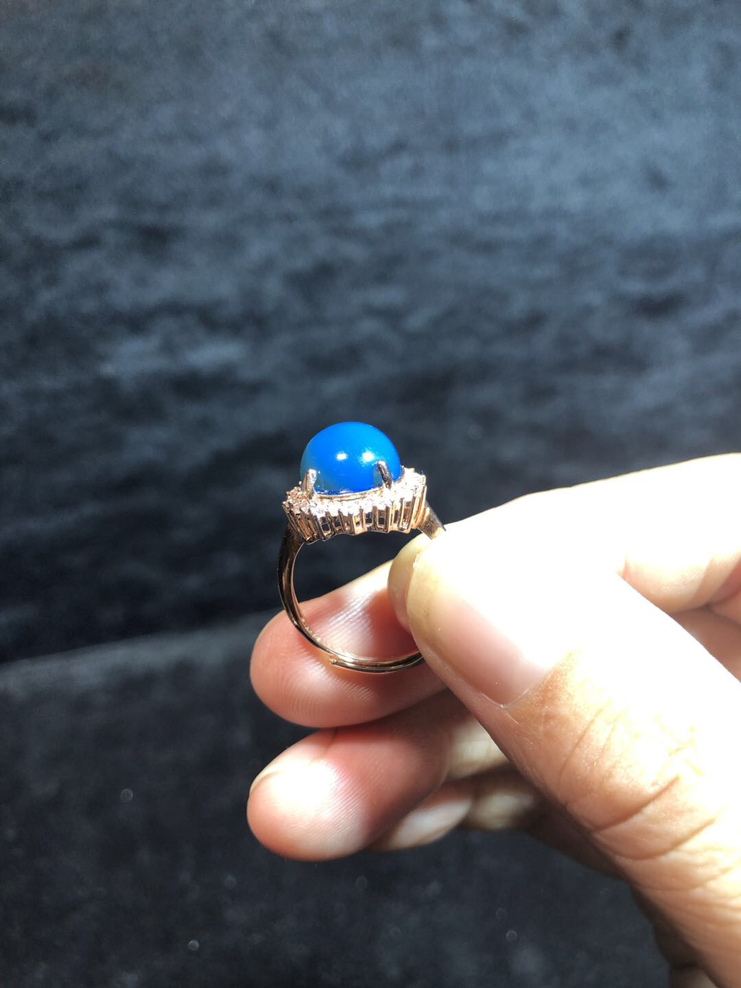 多米尼加蓝珀专场 多米尼加蓝珀戒指💍女款