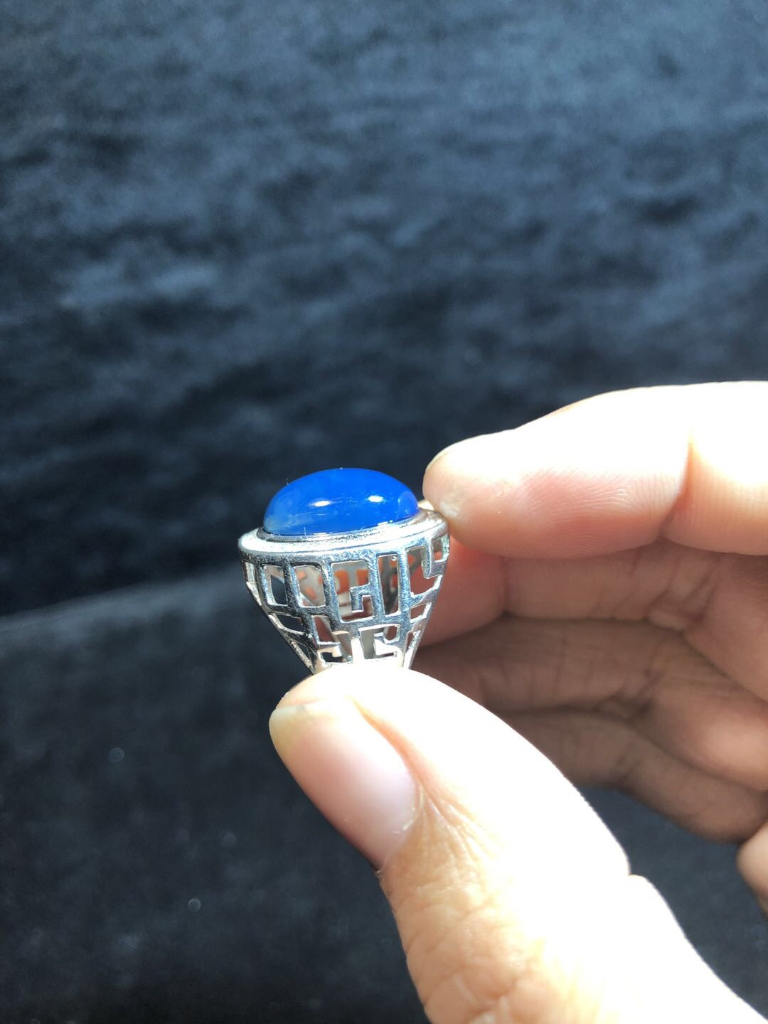 多米尼加蓝珀专场 多米尼加蓝珀戒指💍男款豪华镶嵌款