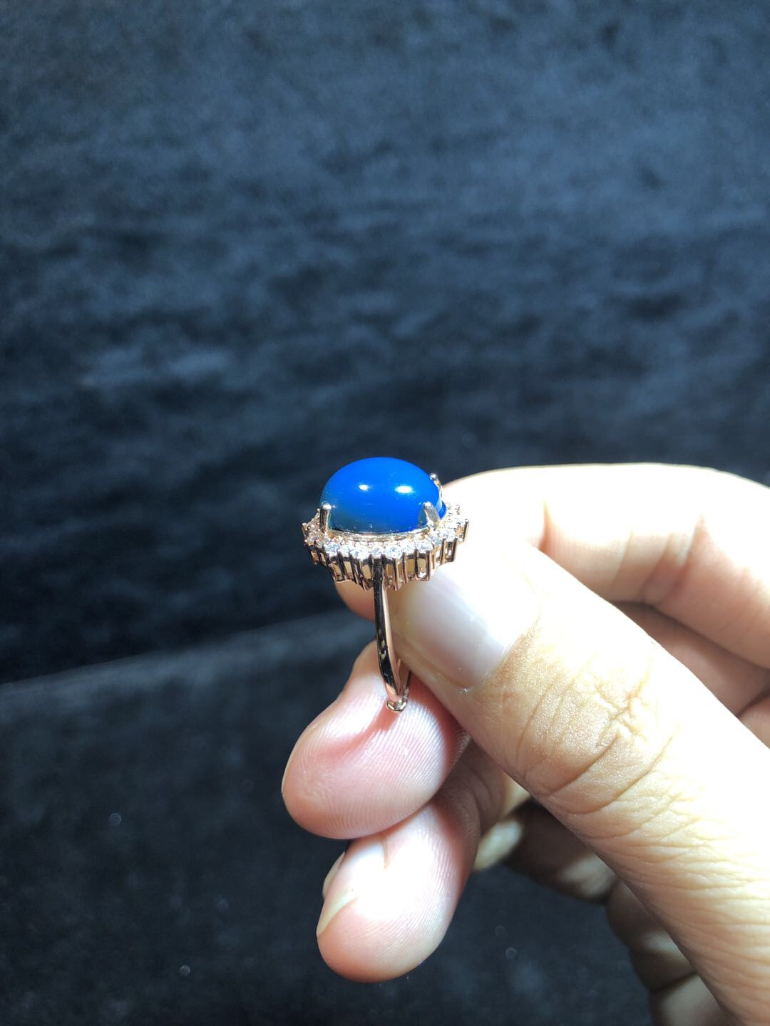 多米尼加蓝珀专场 多米尼加蓝珀戒指💍女款