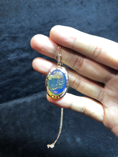 多米尼加蓝珀专场 - 多米尼加蓝珀虫珀项链吊坠