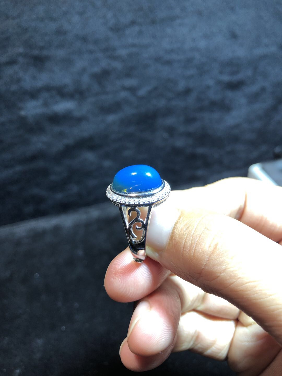 多米尼加蓝珀专场 多米尼加蓝珀戒指💍