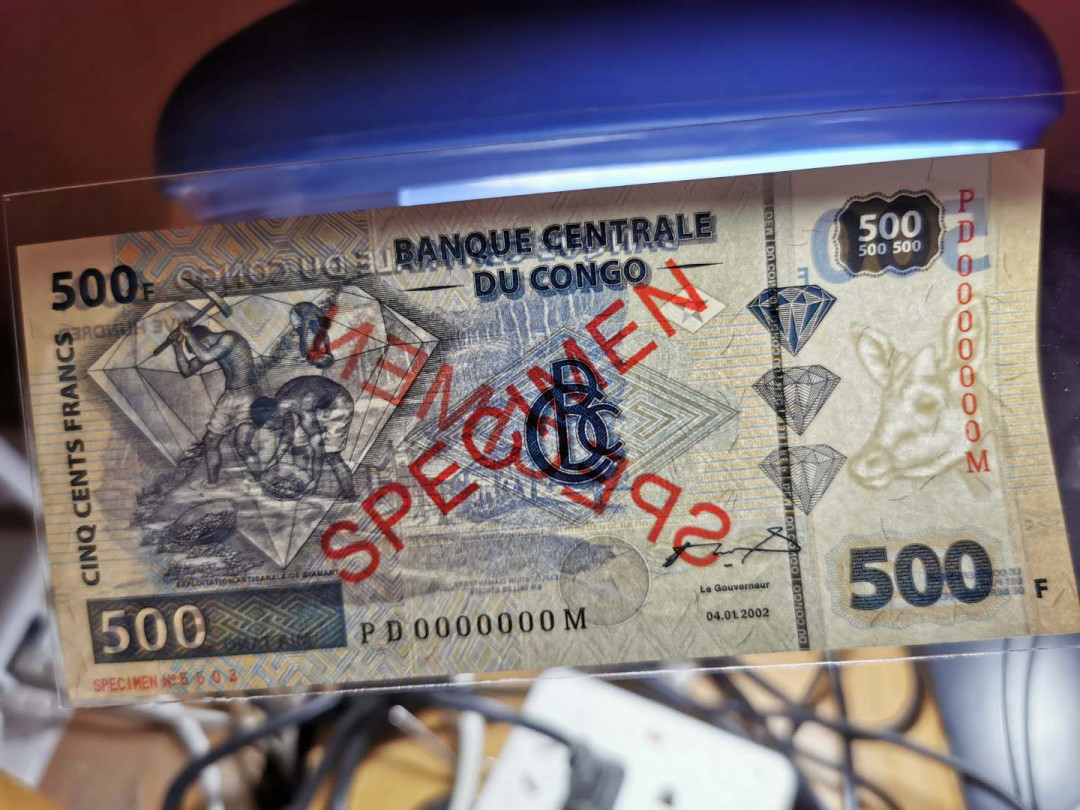 【鲸贝乐淘】千字文·第“始制文字”号拍卖 【刚果】500元票样样币，全新全品UNC