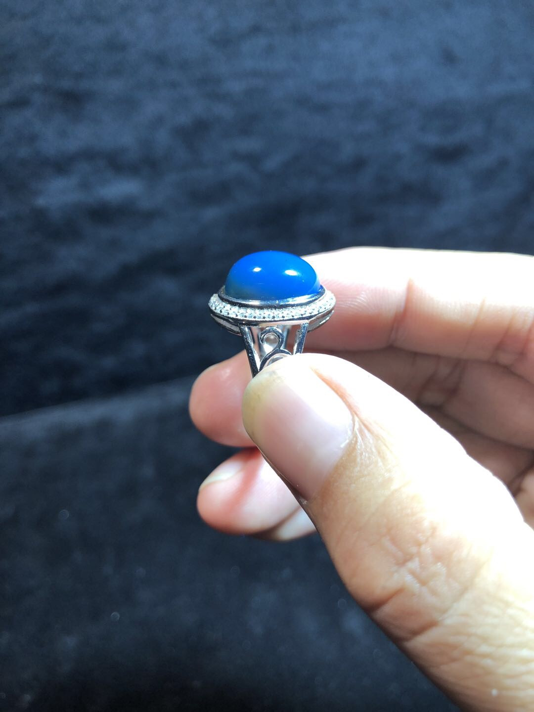 多米尼加蓝珀专场 多米尼加蓝珀戒指💍